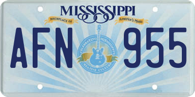 MS license plate AFN955