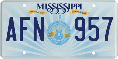 MS license plate AFN957