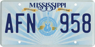 MS license plate AFN958