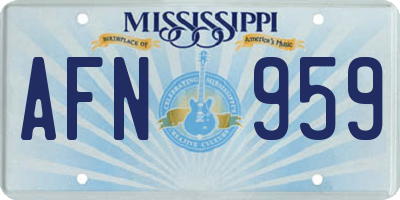 MS license plate AFN959