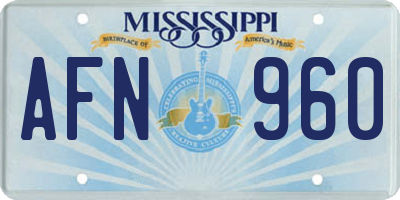 MS license plate AFN960