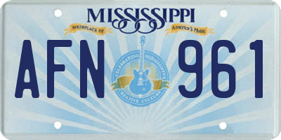 MS license plate AFN961