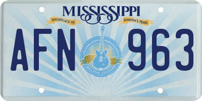 MS license plate AFN963