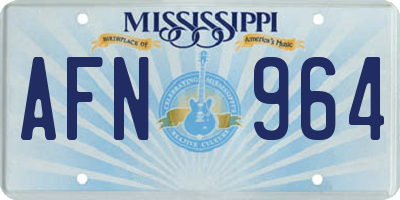 MS license plate AFN964