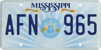 MS license plate AFN965