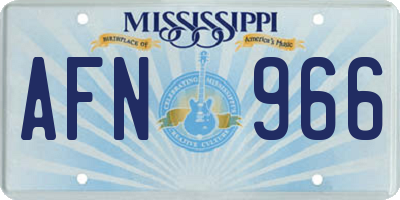 MS license plate AFN966
