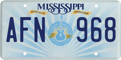 MS license plate AFN968