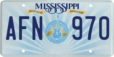 MS license plate AFN970