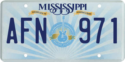 MS license plate AFN971