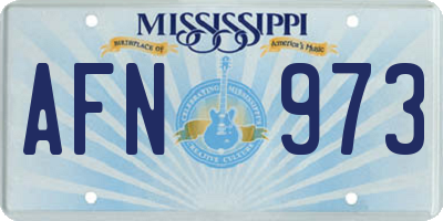 MS license plate AFN973