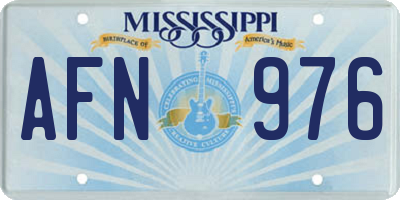 MS license plate AFN976