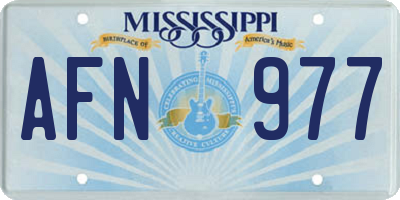 MS license plate AFN977