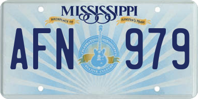 MS license plate AFN979