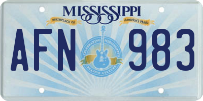 MS license plate AFN983
