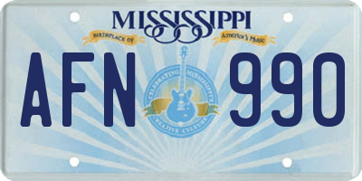 MS license plate AFN990