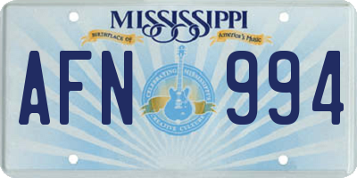 MS license plate AFN994