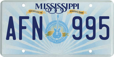 MS license plate AFN995