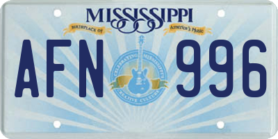MS license plate AFN996
