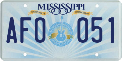 MS license plate AFO051