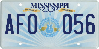 MS license plate AFO056