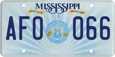 MS license plate AFO066