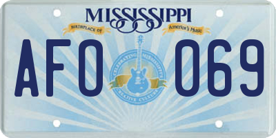 MS license plate AFO069