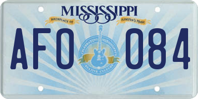 MS license plate AFO084