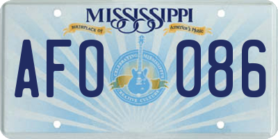 MS license plate AFO086