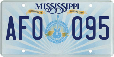 MS license plate AFO095