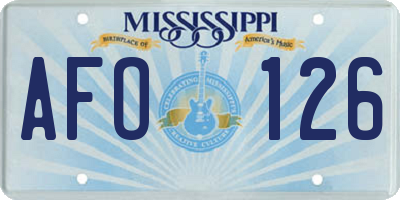 MS license plate AFO126