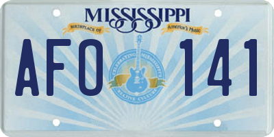 MS license plate AFO141