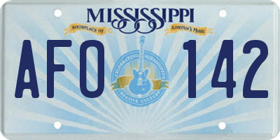 MS license plate AFO142