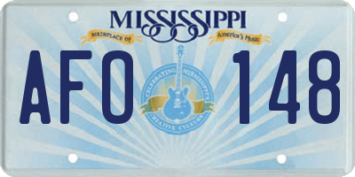 MS license plate AFO148