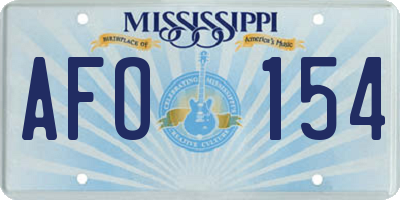 MS license plate AFO154