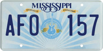 MS license plate AFO157