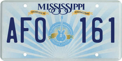 MS license plate AFO161
