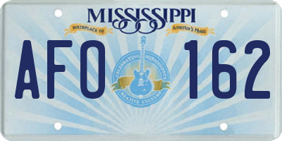 MS license plate AFO162