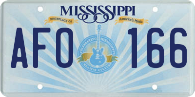 MS license plate AFO166