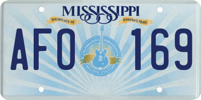 MS license plate AFO169