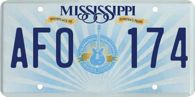 MS license plate AFO174