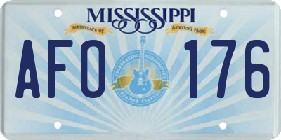 MS license plate AFO176