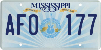 MS license plate AFO177