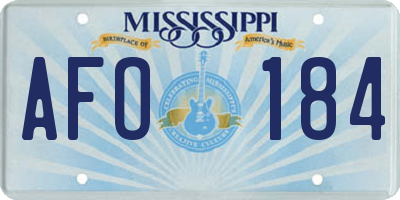 MS license plate AFO184