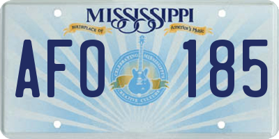 MS license plate AFO185