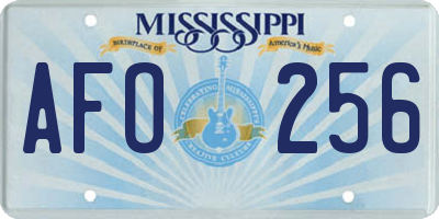 MS license plate AFO256