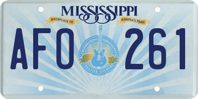 MS license plate AFO261