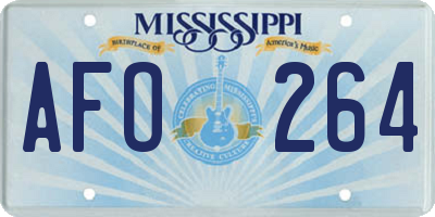 MS license plate AFO264