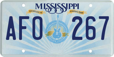 MS license plate AFO267