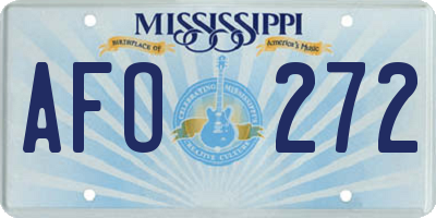 MS license plate AFO272