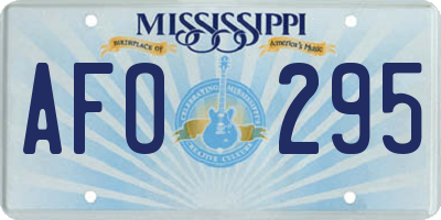 MS license plate AFO295
